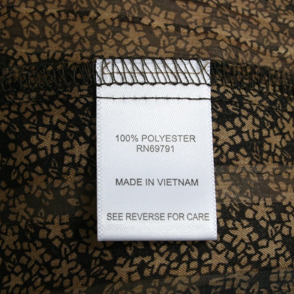 ROZ & ALI Brown & Black Floral Sheer Polyester Blouse SZ M EUC - Picture 8 of 9